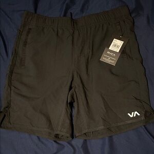 RVCA’s Boys Athletic Black Shorts